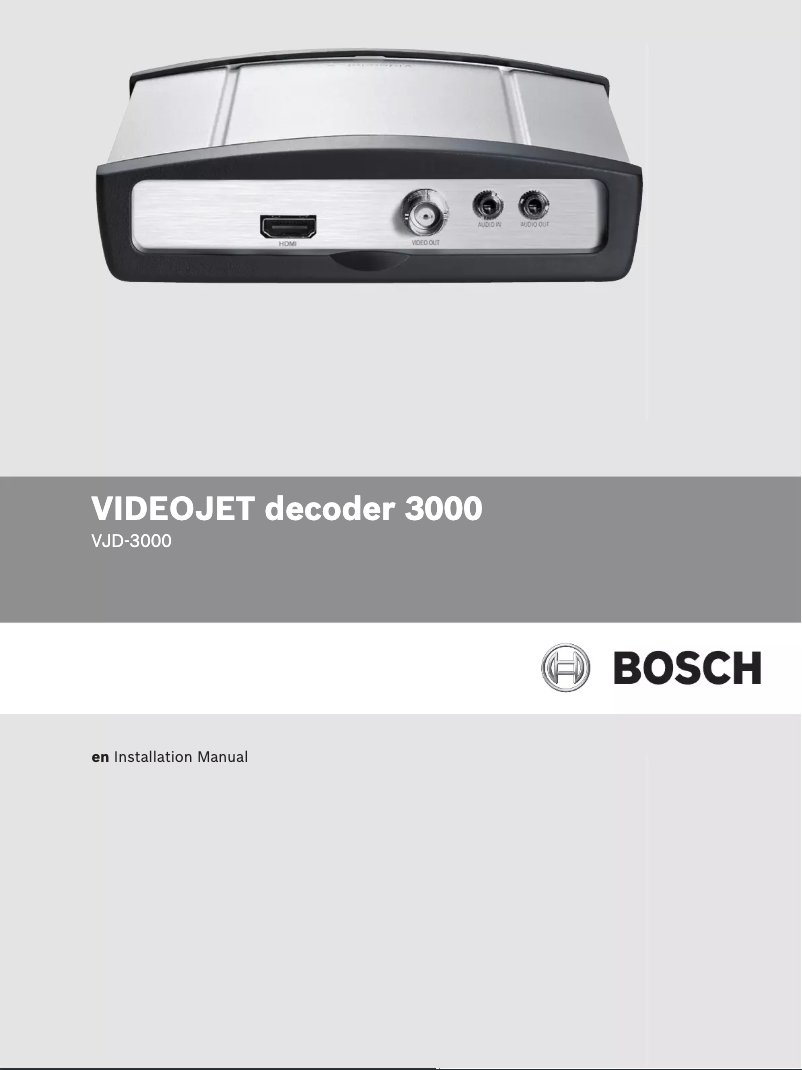 Page 1 de la notice Manuel utilisateur Bosch VIDEOJET decoder 3000