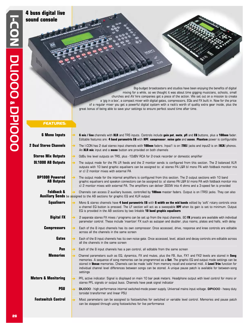 Página 1 del manual Folleto Allen & Heath DL1000