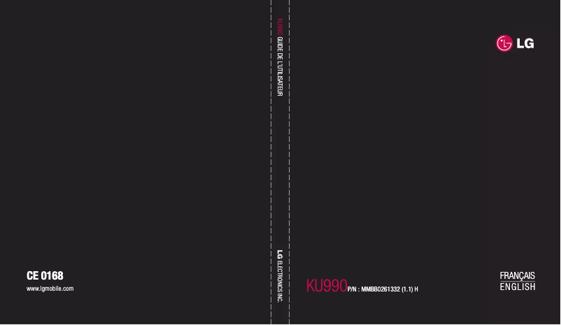 Page 1 de la notice Manuel utilisateur LG Viewty