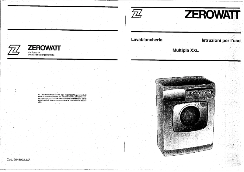 Page 1 de la notice Manuel utilisateur Zerowatt Multipla XXL SY