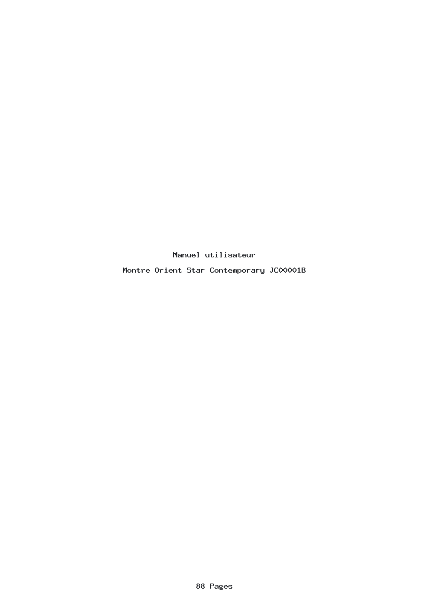 Page 1 de la notice Manuel utilisateur Orient Star Contemporary JC00001B
