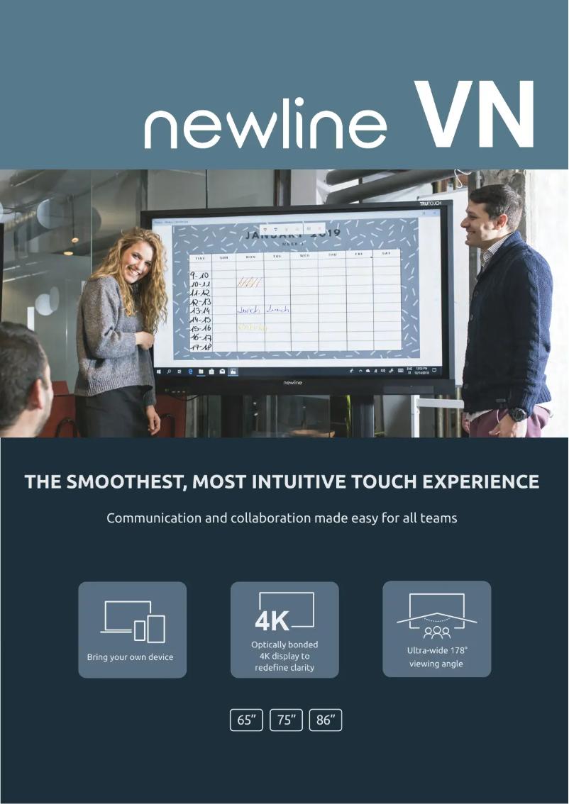 Page 1 de la notice Brochure Newline TruTouch X Series