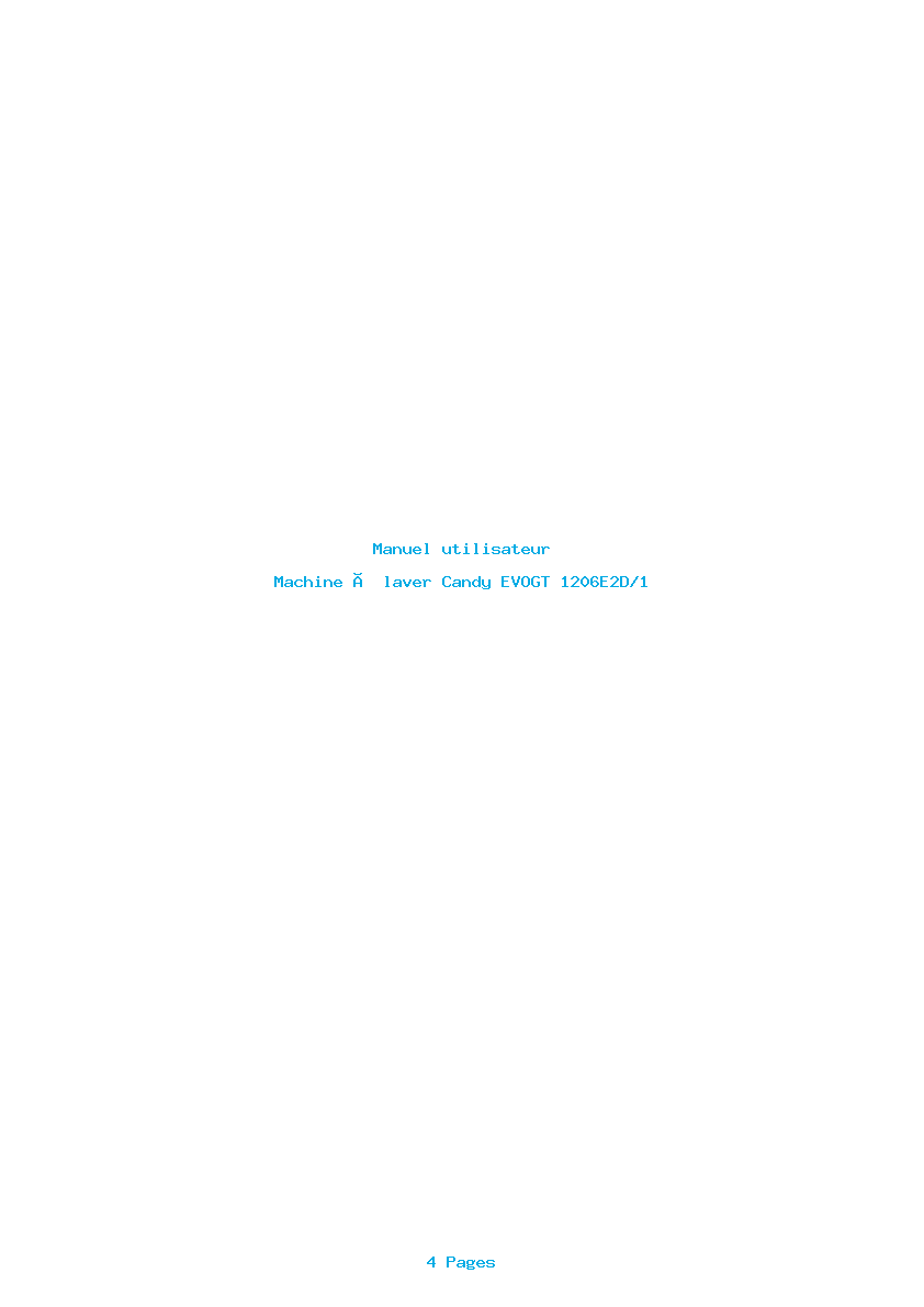 Page 1 de la notice Manuel utilisateur Candy EVOGT 1206E2D/1