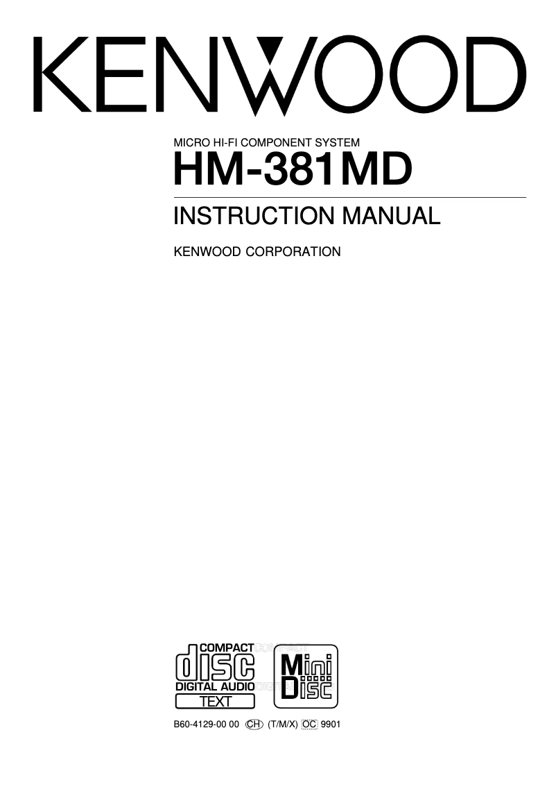 Page 1 de la notice Manuel utilisateur Kenwood HM-381MD