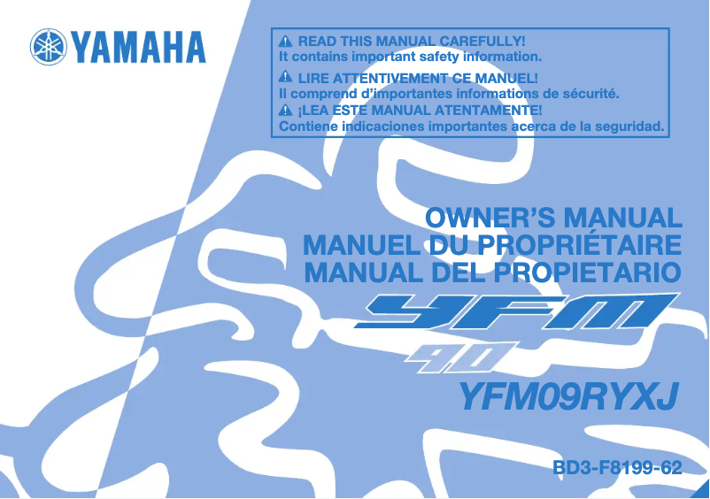 Page 1 de la notice Manuel utilisateur Yamaha YFM90 (2018)