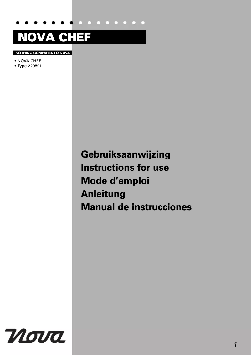 Page 1 de la notice Manuel utilisateur Nova 220501
