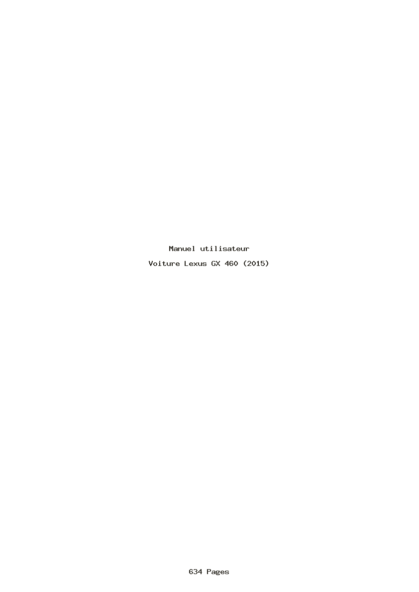 Page 1 de la notice Manuel utilisateur Lexus GX 460 (2015)