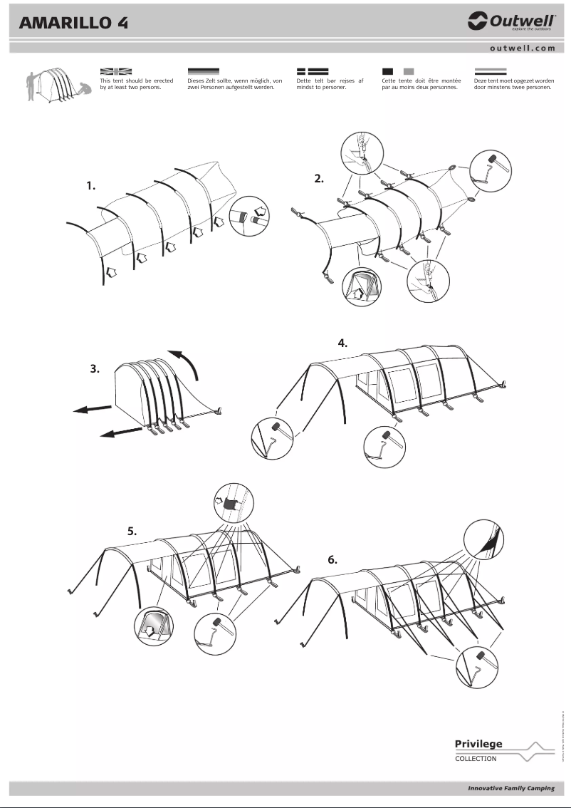 Page 1 de la notice Manuel utilisateur Outwell Amarillo 4