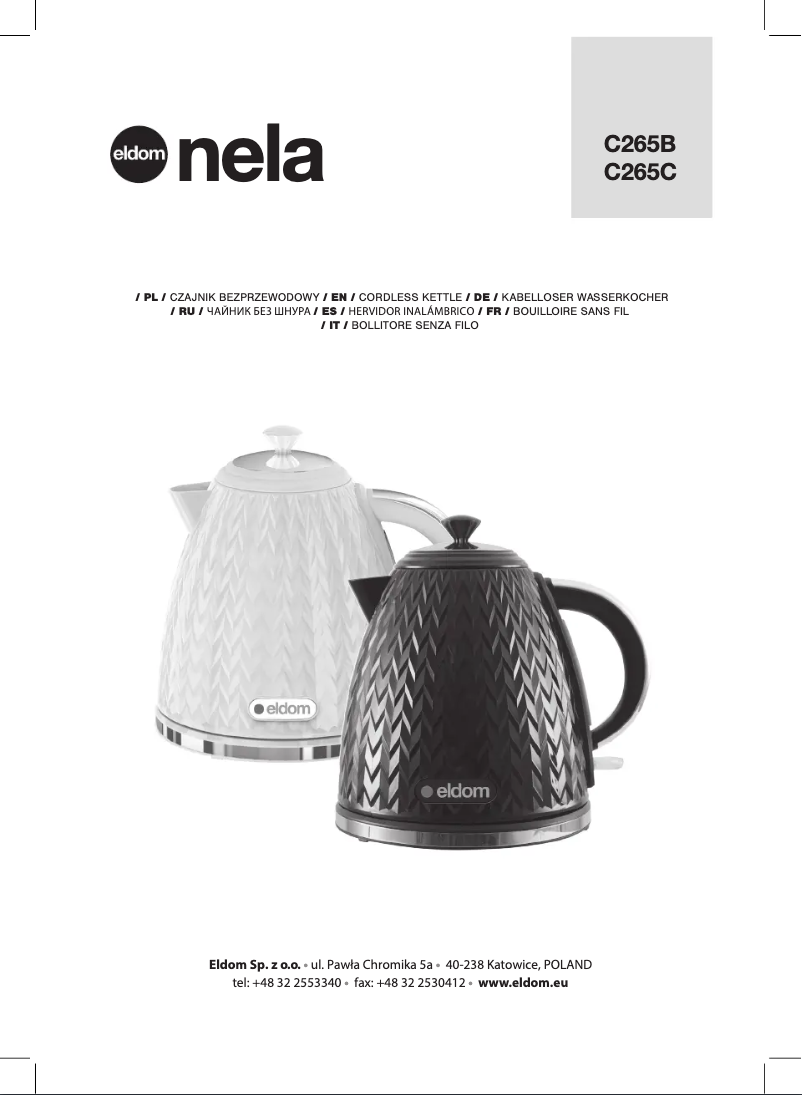 Page 1 de la notice Manuel utilisateur Eldom Nela C265B