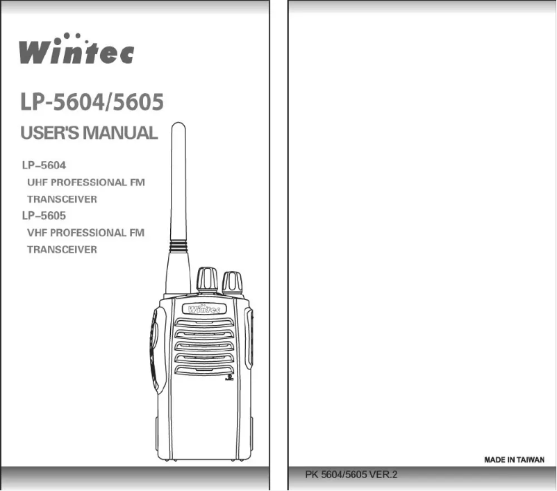Page 1 de la notice Manuel utilisateur Wintec LP-5604