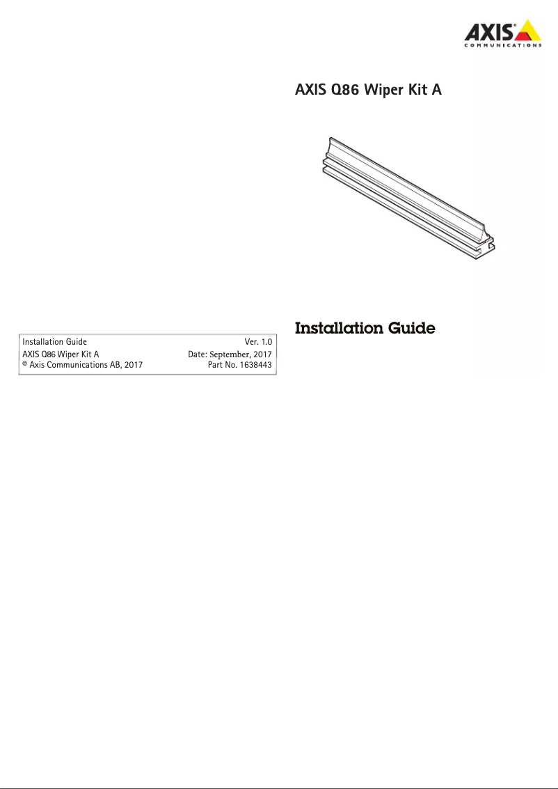 Page 1 de la notice Manuel utilisateur Axis Q86 Wiper