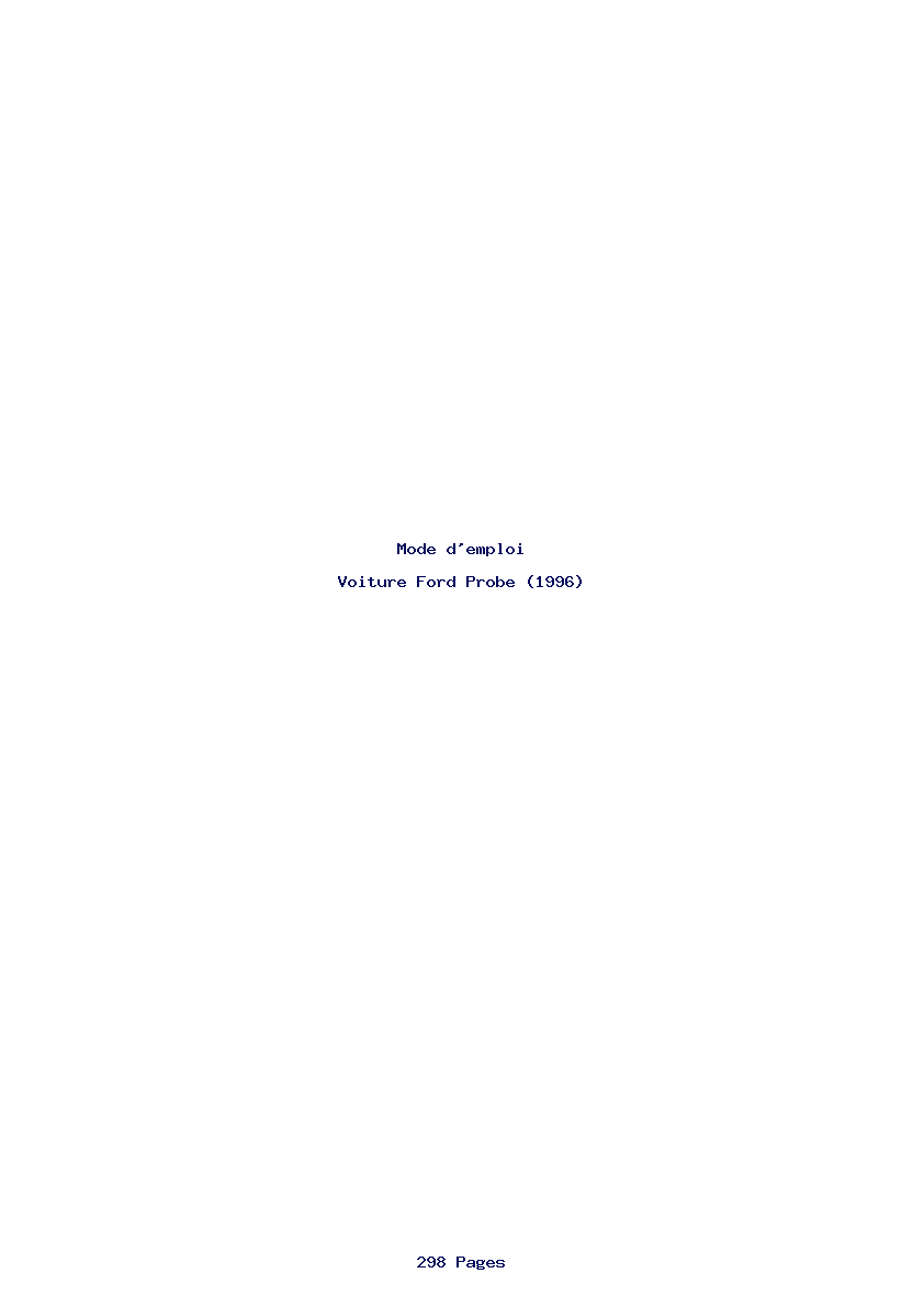 Page 1 de la notice Mode d'emploi Ford Probe (1996)
