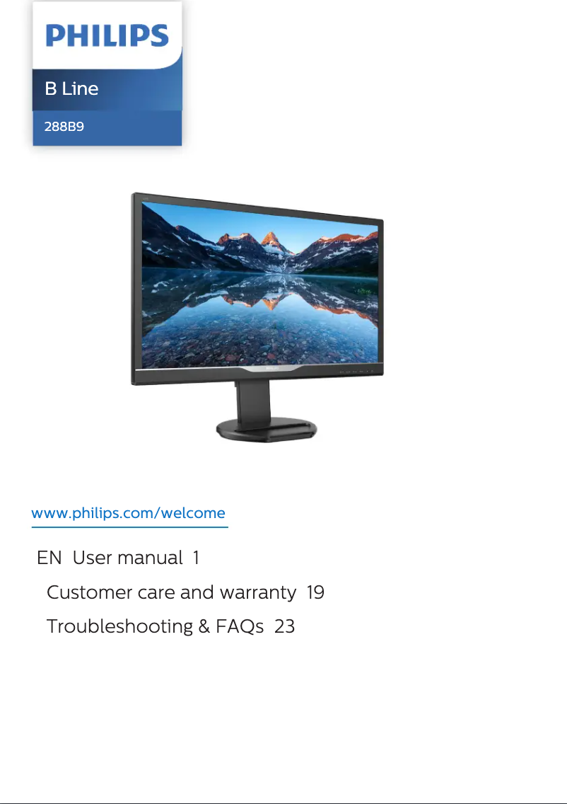 Page 1 de la notice Manuel utilisateur Philips B Line 288B9