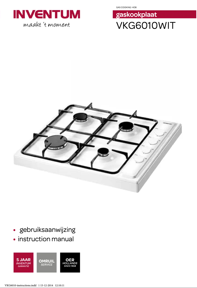 Page 1 de la notice Manuel utilisateur Inventum VKG6010WIT