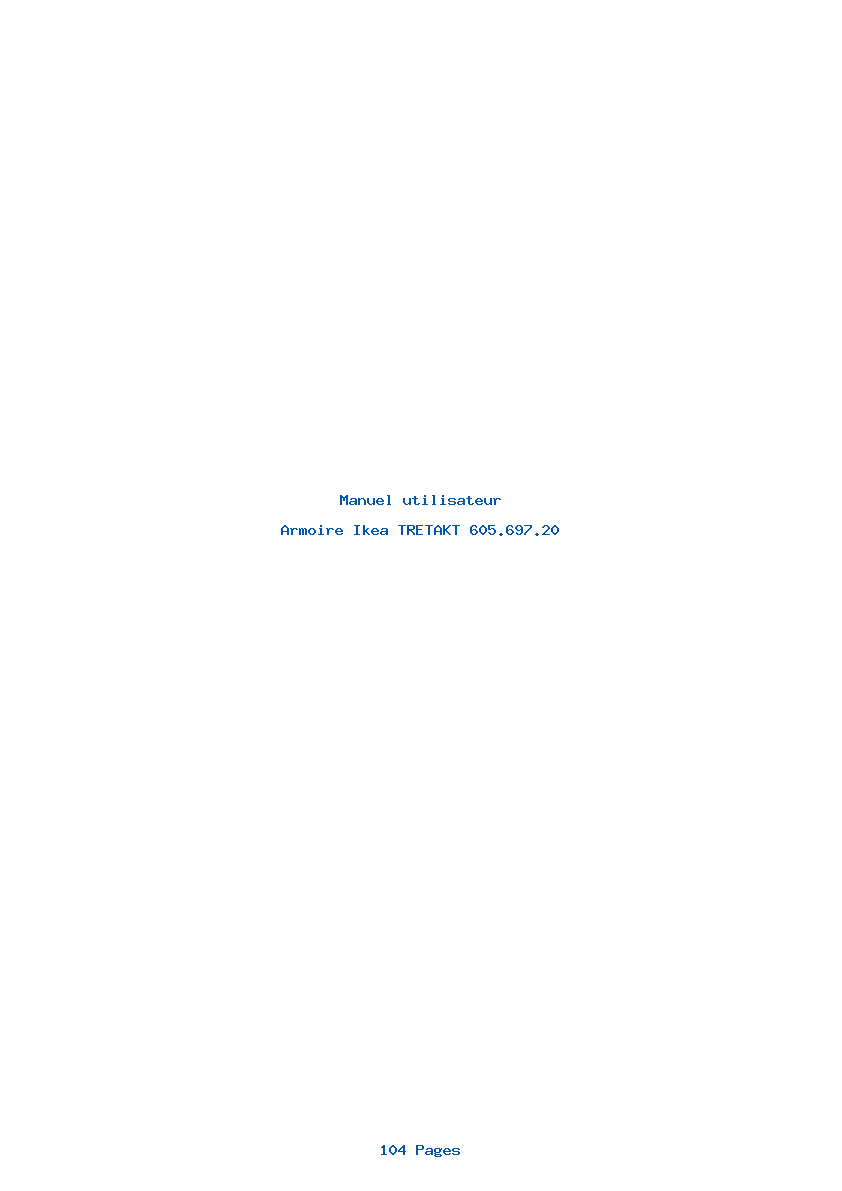Page 1 de la notice Manuel utilisateur Ikea TRETAKT 605.697.20