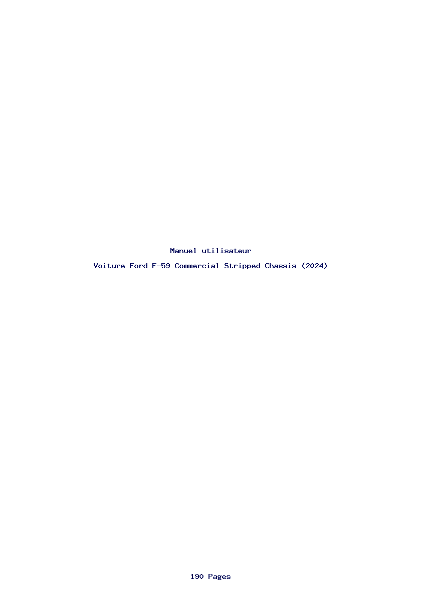 Page 1 de la notice Manuel utilisateur Ford F-59 Commercial Stripped Chassis (2024)