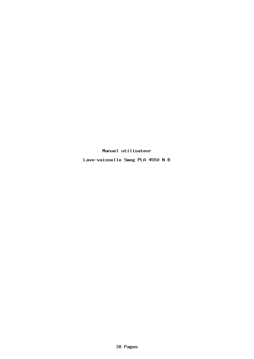 Page 1 de la notice Manuel utilisateur Smeg PLA 4550 N B
