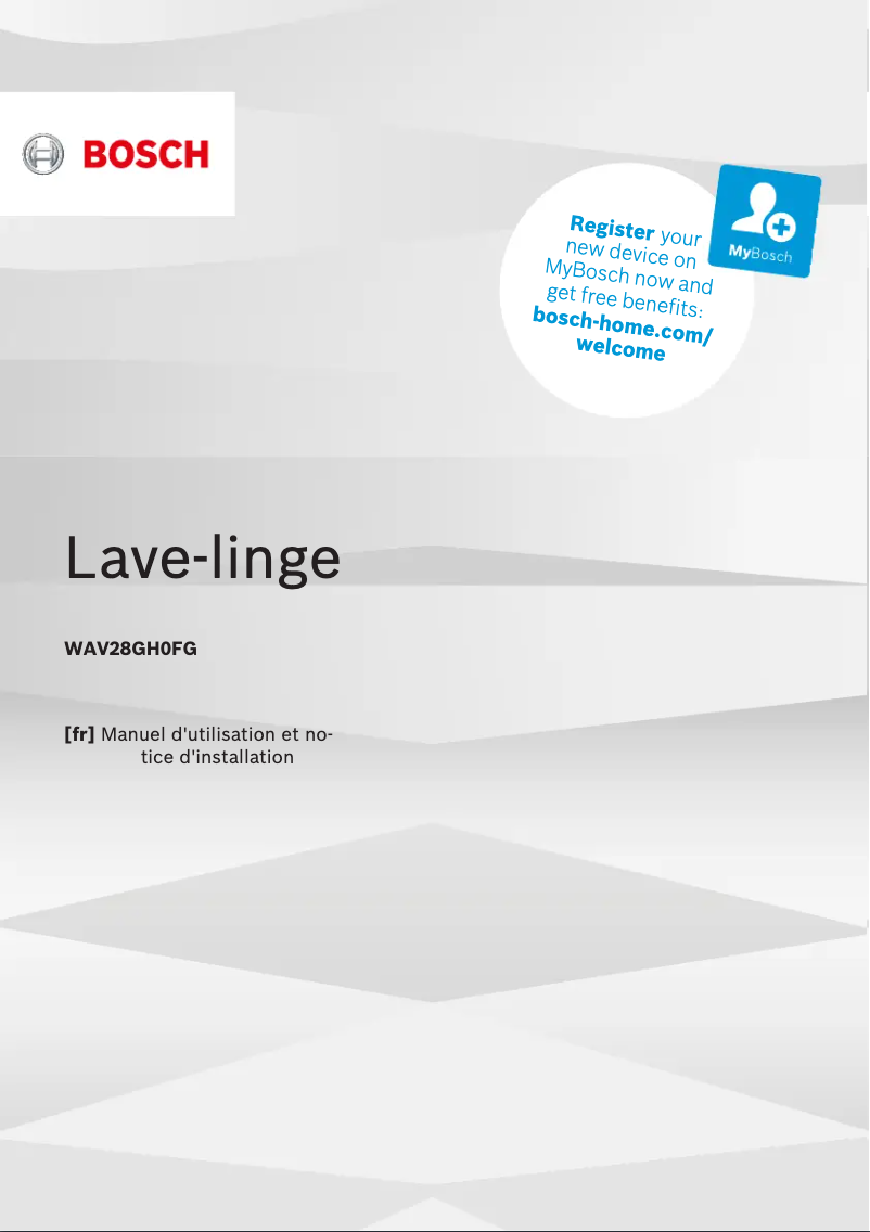 Page 1 de la notice Manuel utilisateur Bosch WAV28GH0FG