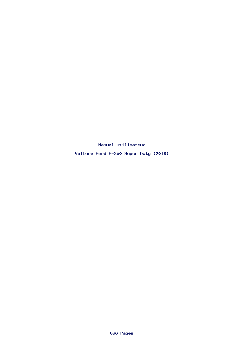 Page 1 de la notice Manuel utilisateur Ford F-350 Super Duty (2018)
