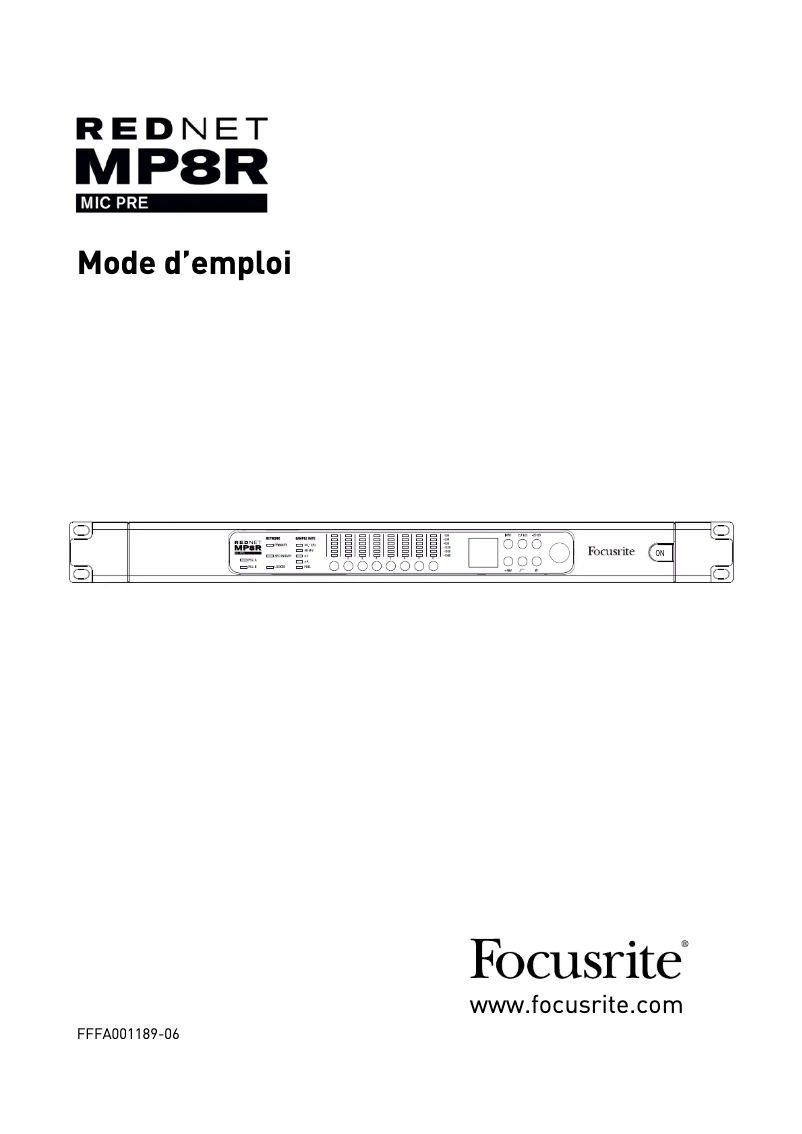 Page 1 de la notice Manuel utilisateur Focusrite Rednet MP8R