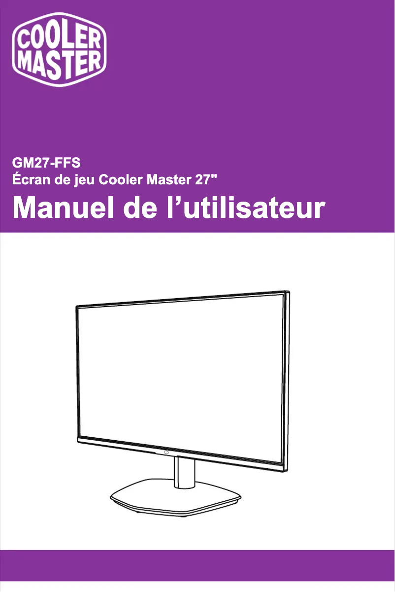 Page 1 de la notice Manuel utilisateur Cooler Master GM27-FFS