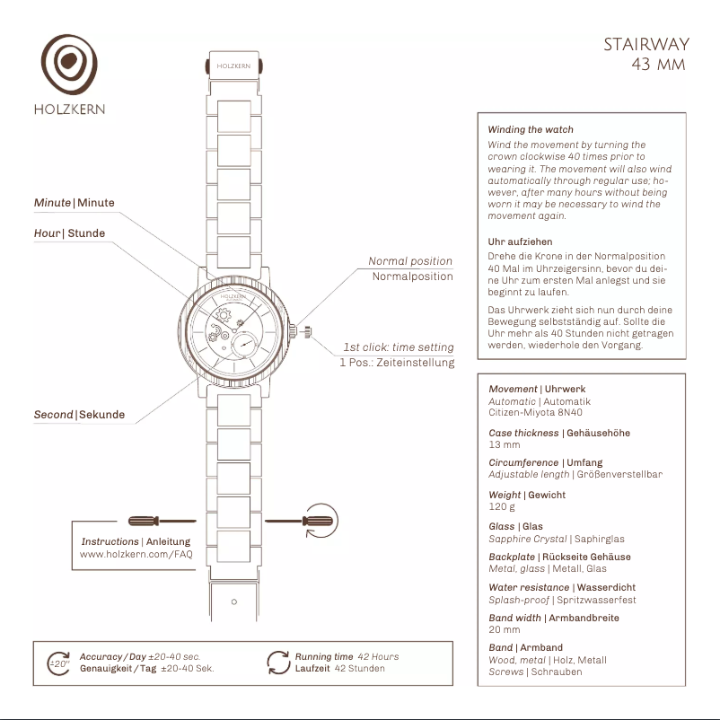 Page 1 de la notice Manuel utilisateur Holzkern Baori