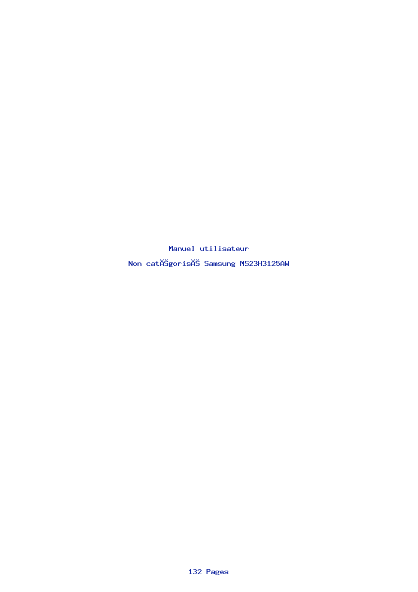 Page 1 de la notice Manuel utilisateur Samsung MS23H3125AW