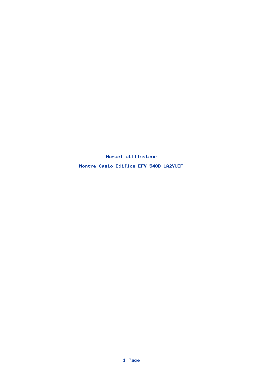 Page 1 de la notice Manuel utilisateur Casio Edifice EFV-540D-1A2VUEF