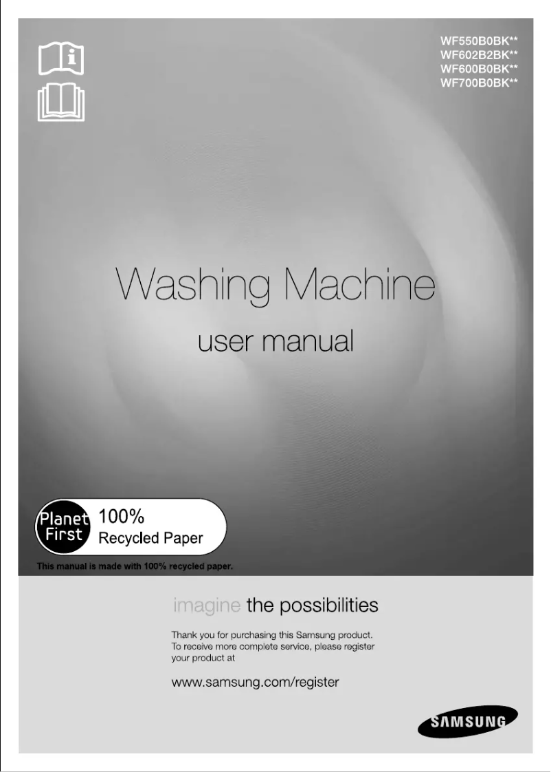 Page 1 de la notice Manuel utilisateur Samsung WF550B0BKWQ