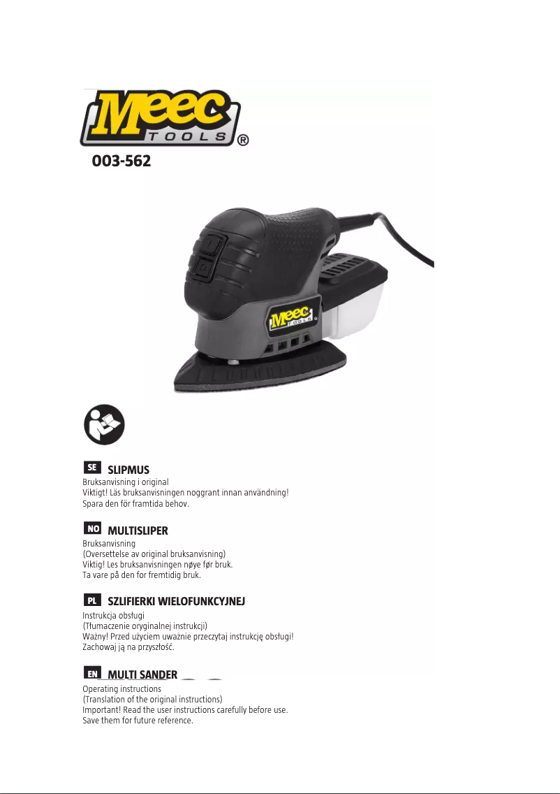 Page 1 de la notice Manuel utilisateur Meec Tools 003-562