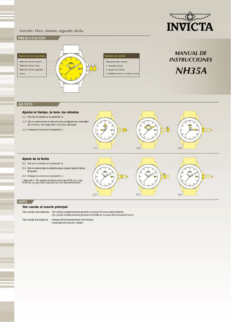 Page 1 of the manual User Manual Invicta Pro Diver 26337