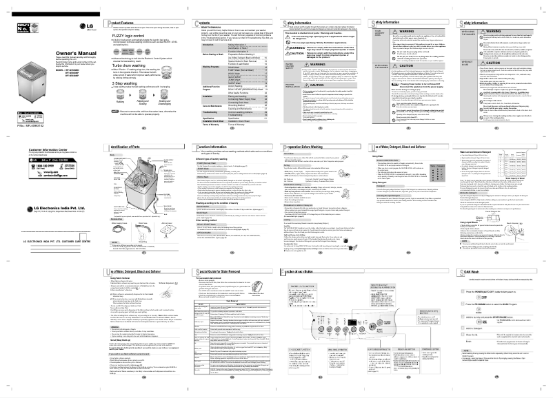 Page 1 de la notice Manuel utilisateur LG WF-N7069NP