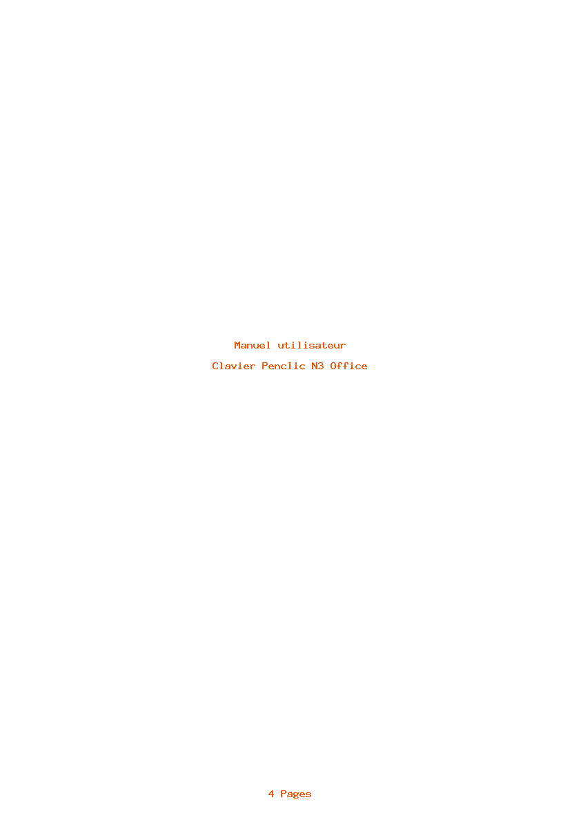 Page 1 de la notice Manuel utilisateur Penclic N3 Office