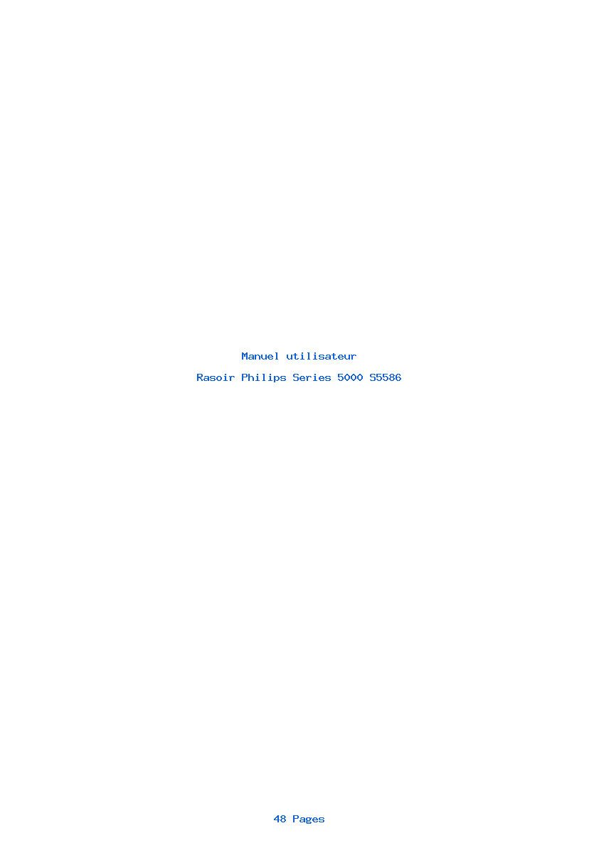 Page 1 de la notice Manuel utilisateur Philips Series 5000 S5586