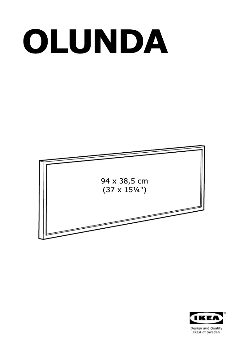 Page 1 de la notice Manuel utilisateur Ikea OLUNDA (94x38.5)