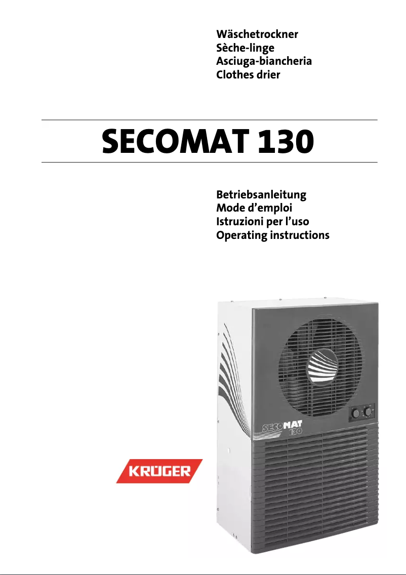 Página 1 del manual Manual de usuario Krüger Secomat 130 AH