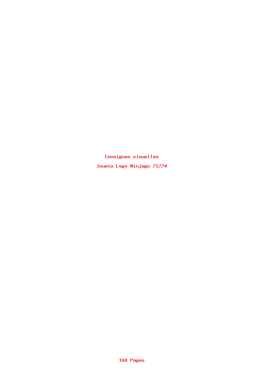 Page 1 de la notice Consignes visuelles Lego Ninjago 71774