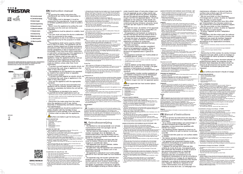 Page 1 de la notice Manuel utilisateur TriStar FR-6936