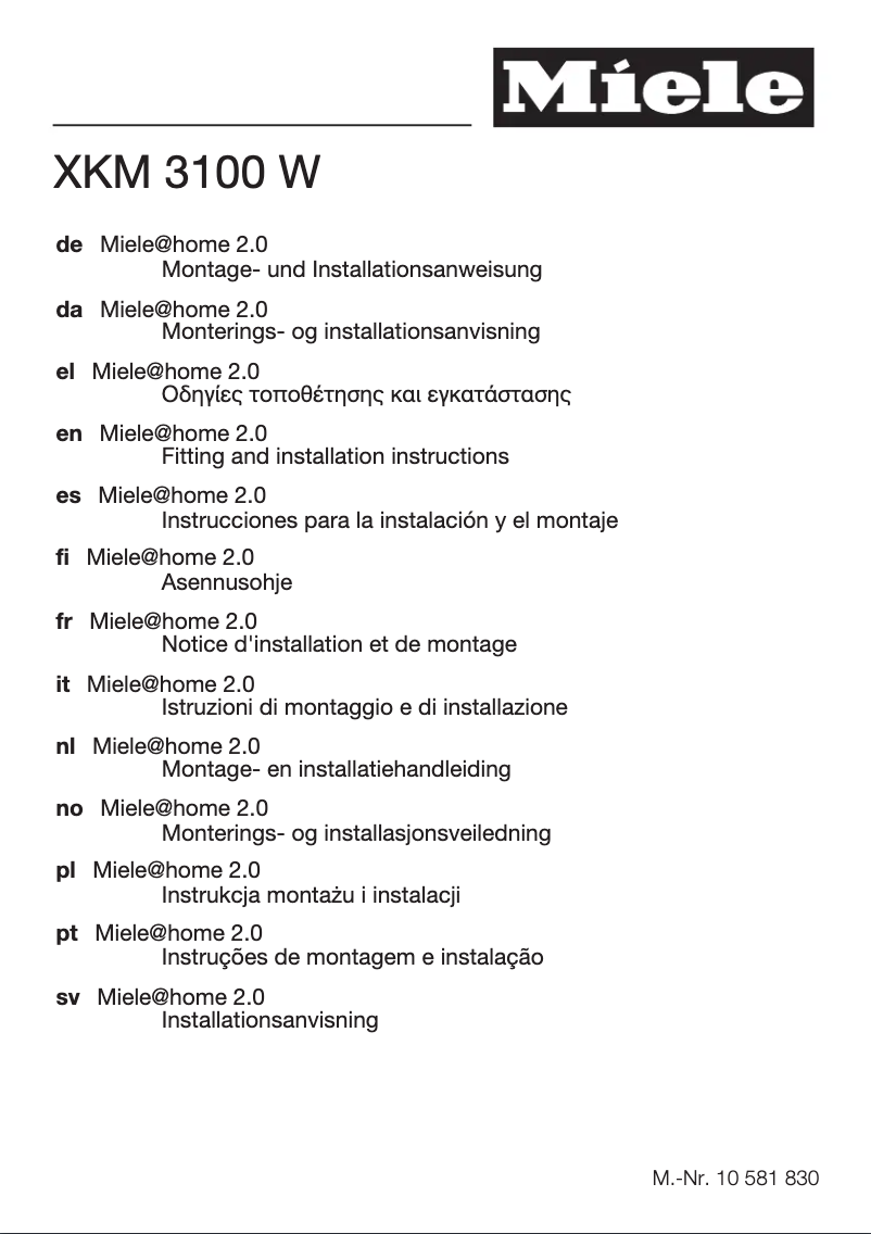 Page 1 de la notice Manuel utilisateur Miele WMR 863 WPS