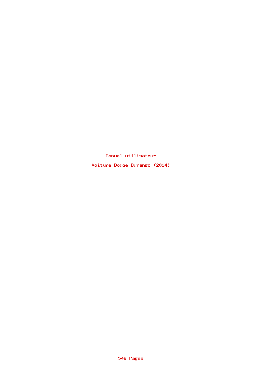 Page 1 de la notice Manuel utilisateur Dodge Durango (2014)