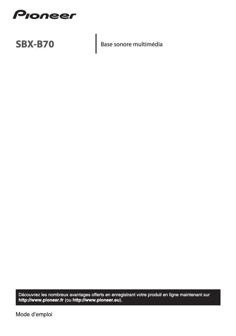 Página 1 del manual Manual de instrucciones Pioneer SBX-B70