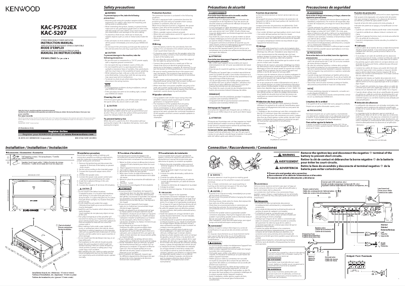 Page 1 de la notice Manuel utilisateur Kenwood KAC-PS702EX