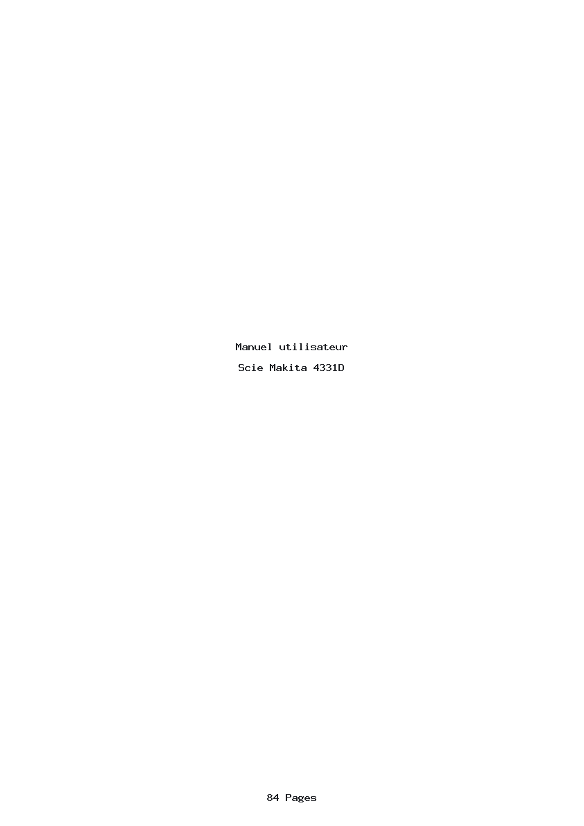 Page 1 de la notice Manuel utilisateur Makita 4331D