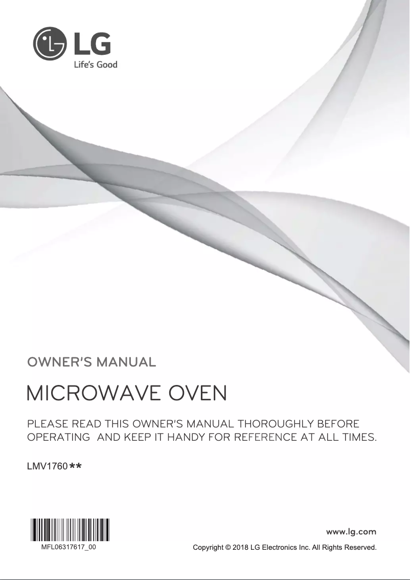 Page 1 de la notice Manuel utilisateur LG LMV1760ST