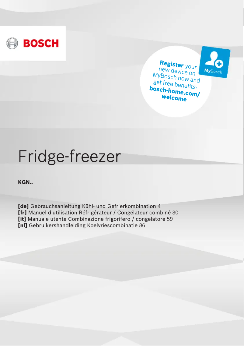 Page 1 of the manual User Manual Bosch KGN367LDF