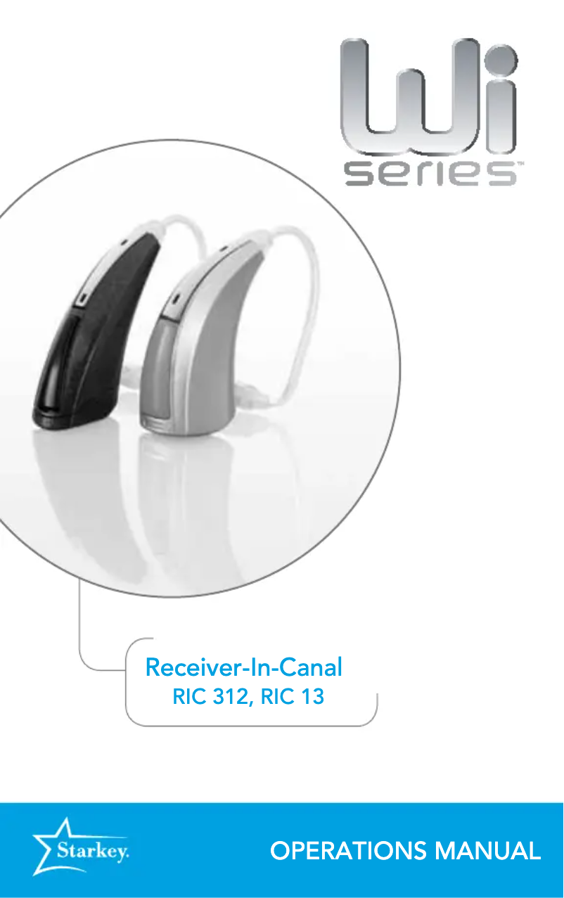 Page 1 de la notice Manuel utilisateur Starkey Wi series RIC 13