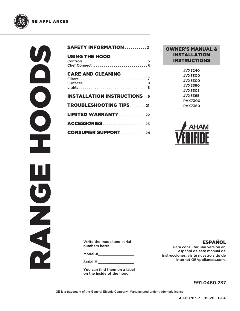 Image de la première page du manuel de l'appareil JVX5360BJTS