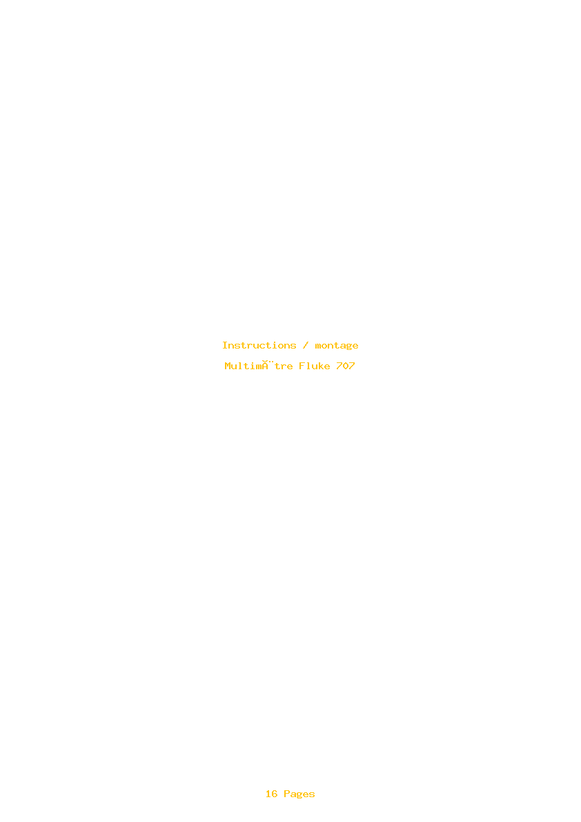 Page 1 de la notice Instructions / montage Fluke 707