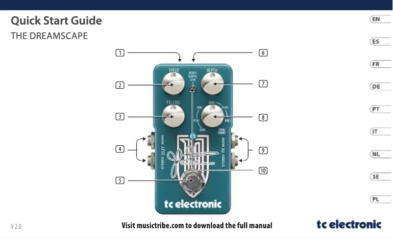 Page 1 de la notice Manuel utilisateur TC Electronic The Dreamscape