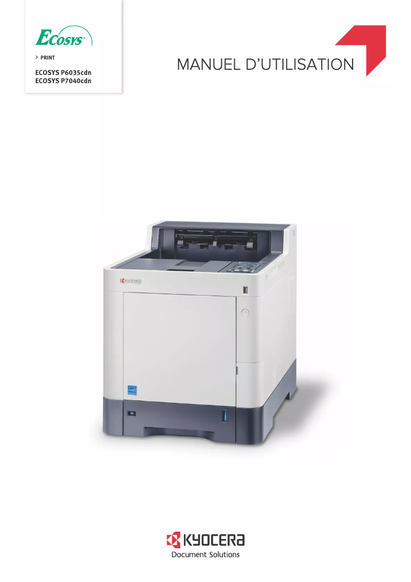 Page 1 de la notice Manuel utilisateur Kyocera ECOSYS P7040cdn